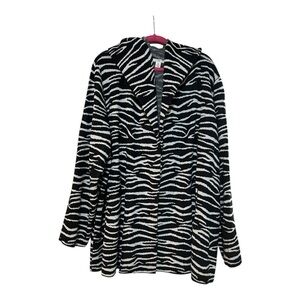 Westbound Zebra Print Cardigan - Black and White